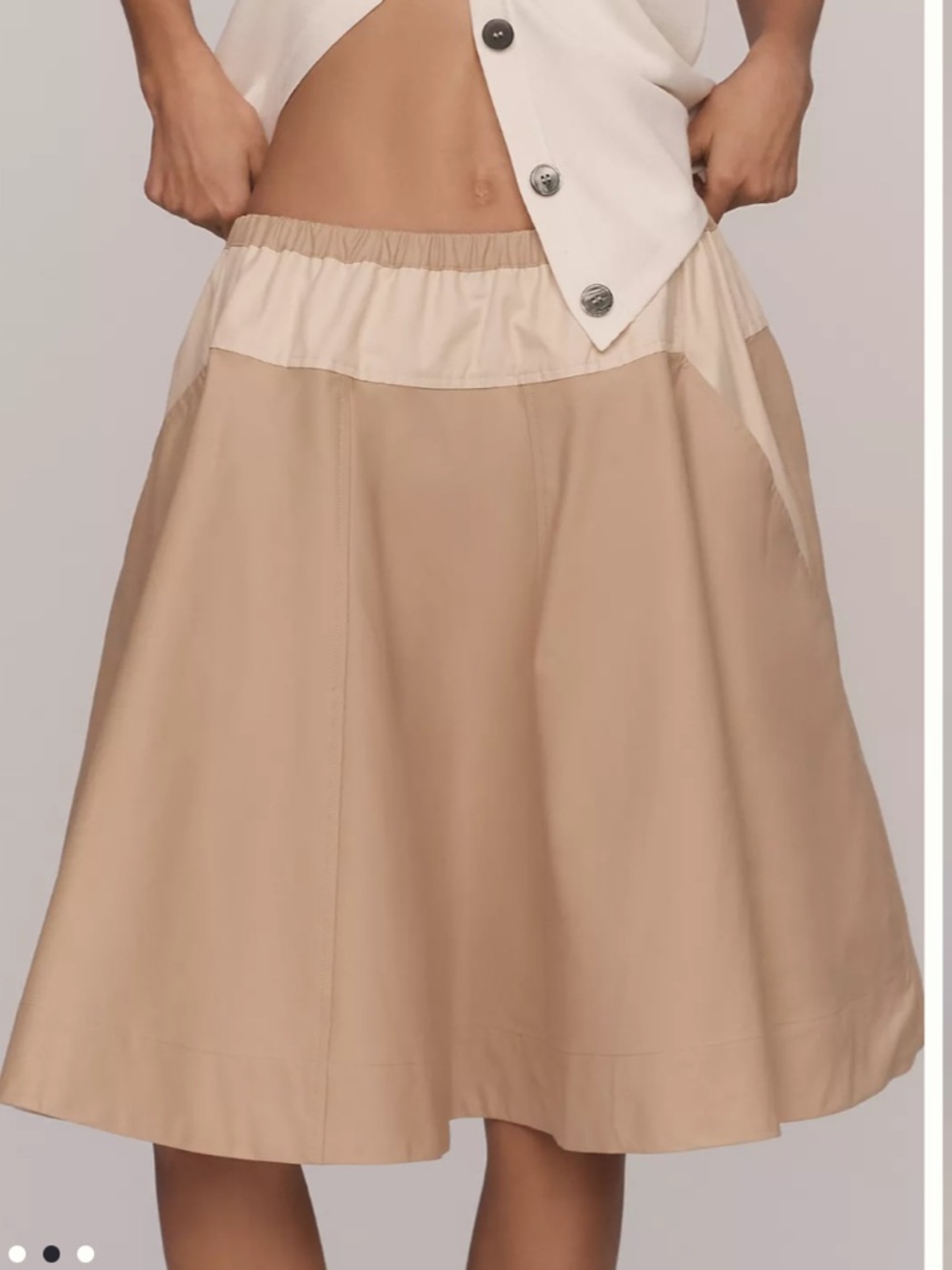 ANTHROPOLOGIE MAEVE SAFARI A LINE MIDI CIRCLE SKIRT MEDIUM